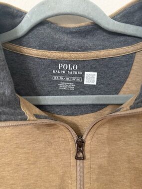Polo by Ralph Lauren Men’s Zip-Up Sweater in Brown and Gray